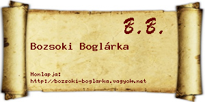 Bozsoki Boglárka névjegykártya