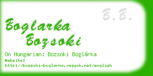 boglarka bozsoki business card